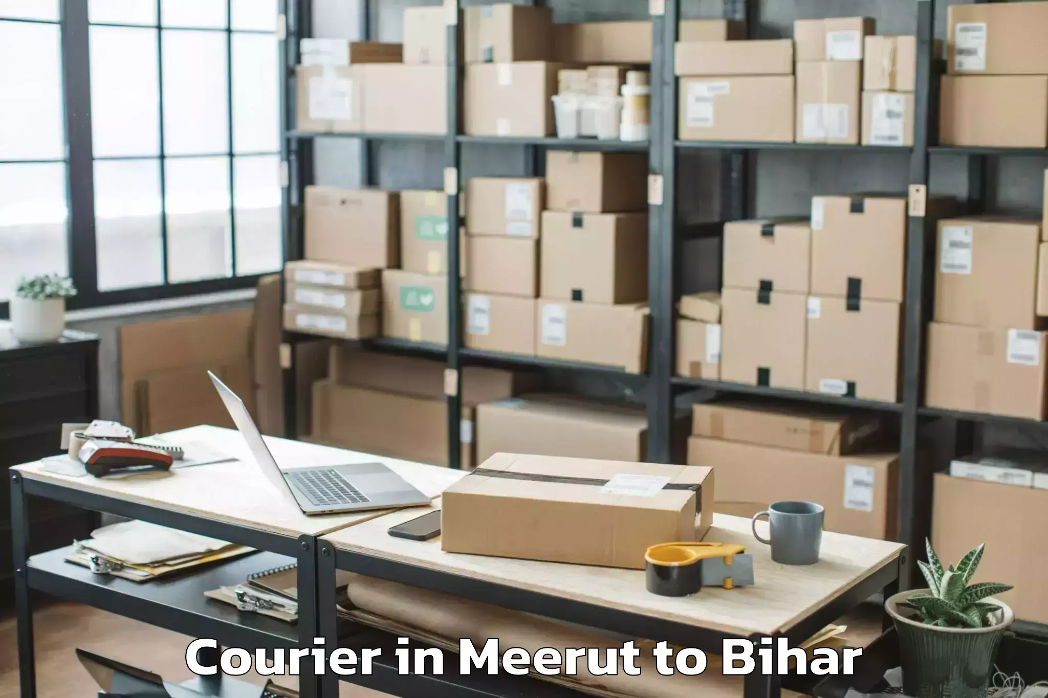 Efficient Meerut to Gaunaha Courier